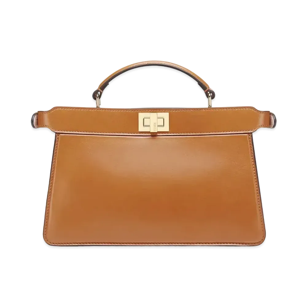 FENDI Peekaboo Iseeu East-West Leather Bag "Brown"