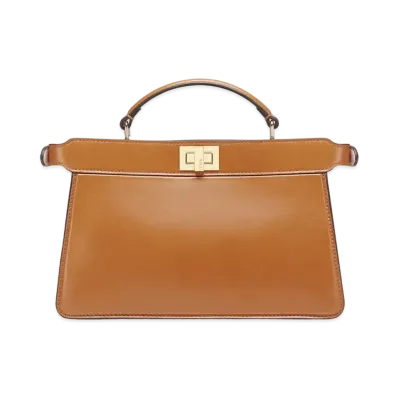 FENDI Peekaboo Iseeu East-West Leather Bag "Brown"