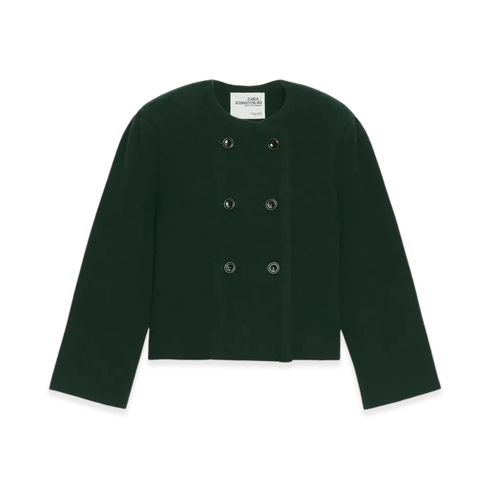 ZARA x SOSHIOTSUKI Women's Wool Shoulder Pad Jacket 