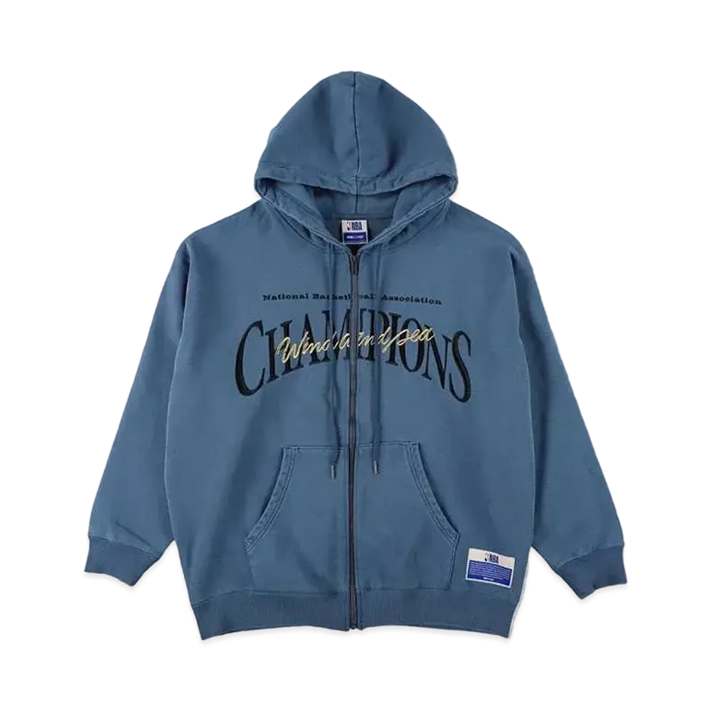 WIND AND SEA x NBA CHAMPIONS Zip Up Sweatshirt "Navy"