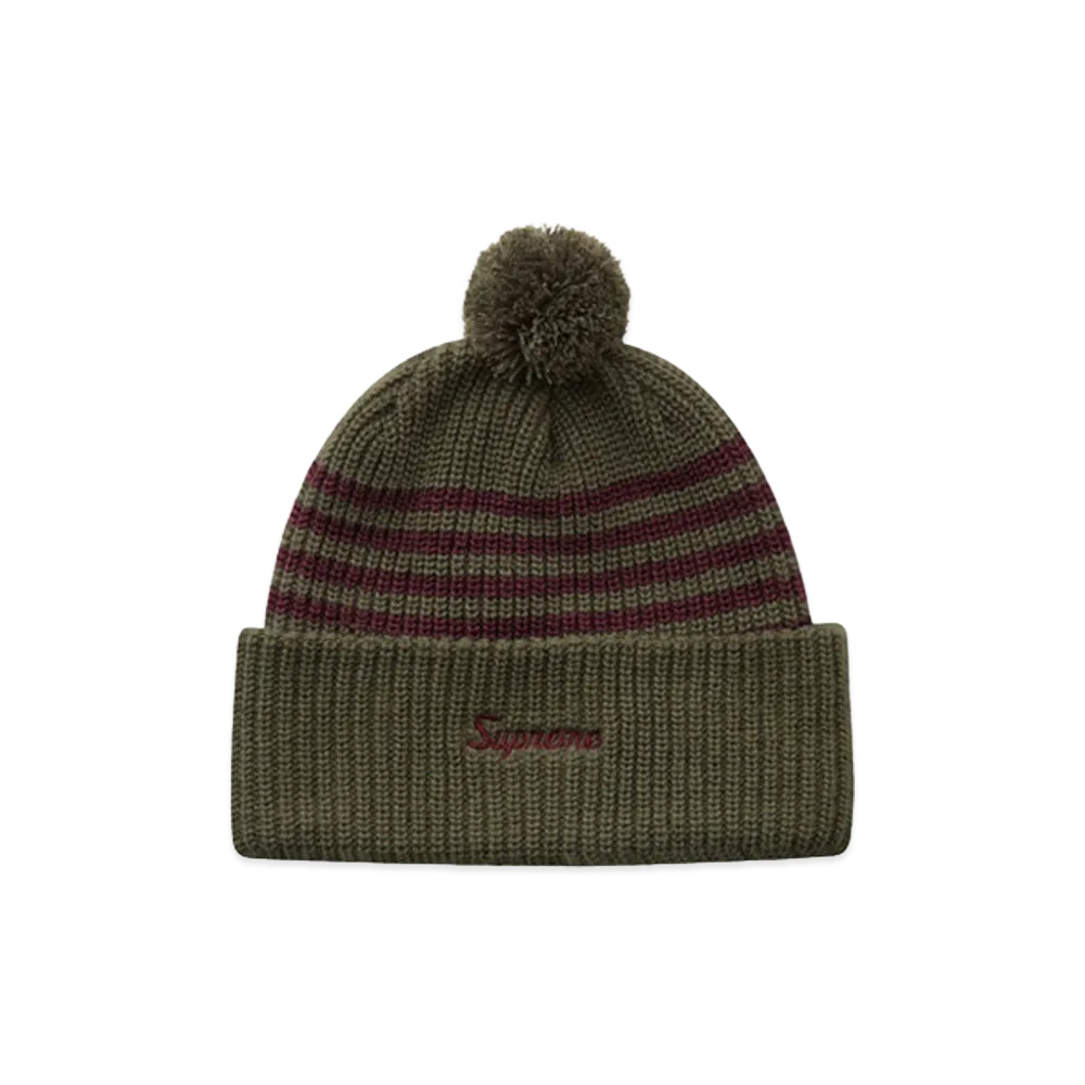 Supreme Striped Loose Gauge Beanie "Olive"