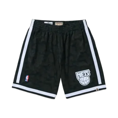 A BATHING APE x Mitchell&Ness x NBA NEW JERSEY NETS Jersey Shorts "Black"