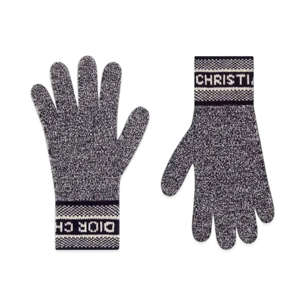 Dior D-White Gloves Wool and Cashmere Knit "Navy Blue"