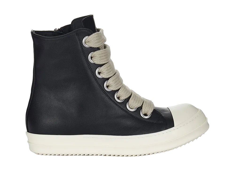 Rick Owens FW26 Tower Jumbolace Sneakers Full Grain Cow Leather "Black/Milk"
