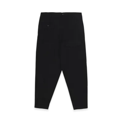 Yohji Yamamoto POUR HOMME Black Scandal Oxford No-Tuck Waist String Work Pants "Black"