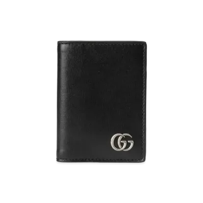 GUCCI GG Marmont Leather Card Case "Black"