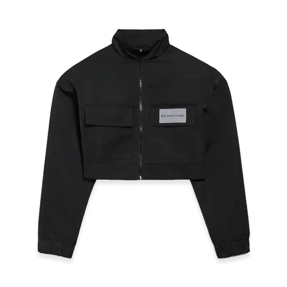 BALENCIAGA Women's Cropped Track Jacket "Black"