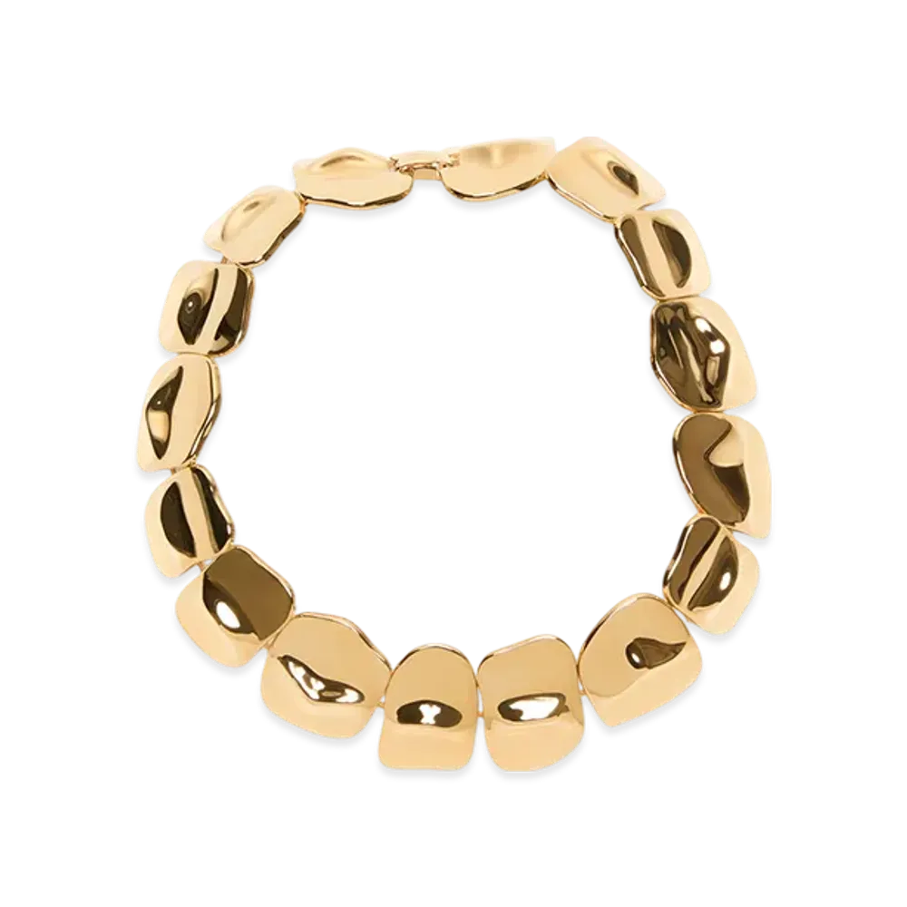 Acne Studios Brass Croco Scale Necklace "Biscuit Beige"