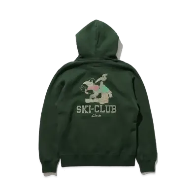 END. x Clarks Originals x BEAMS PLUS Pullover Sweat Ski Club Print "Green"