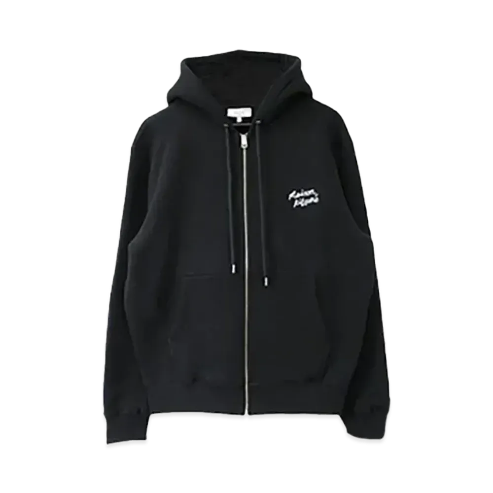 Maison Kitsune Handwriting Comfort Zipped Hoodie & Handwriting Comfort Jog Pants "Black"