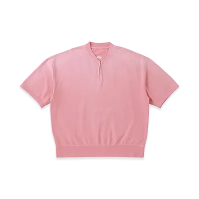 visvim Mondo Henley Zip S/S Crash "Pink"
