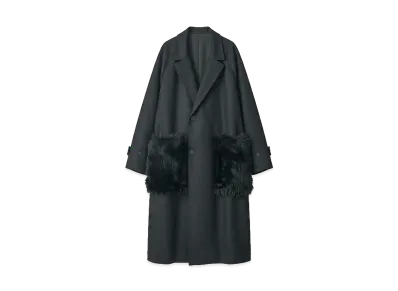 ssstein Oversized Pocket Coat (Pocket Fur) "Black"