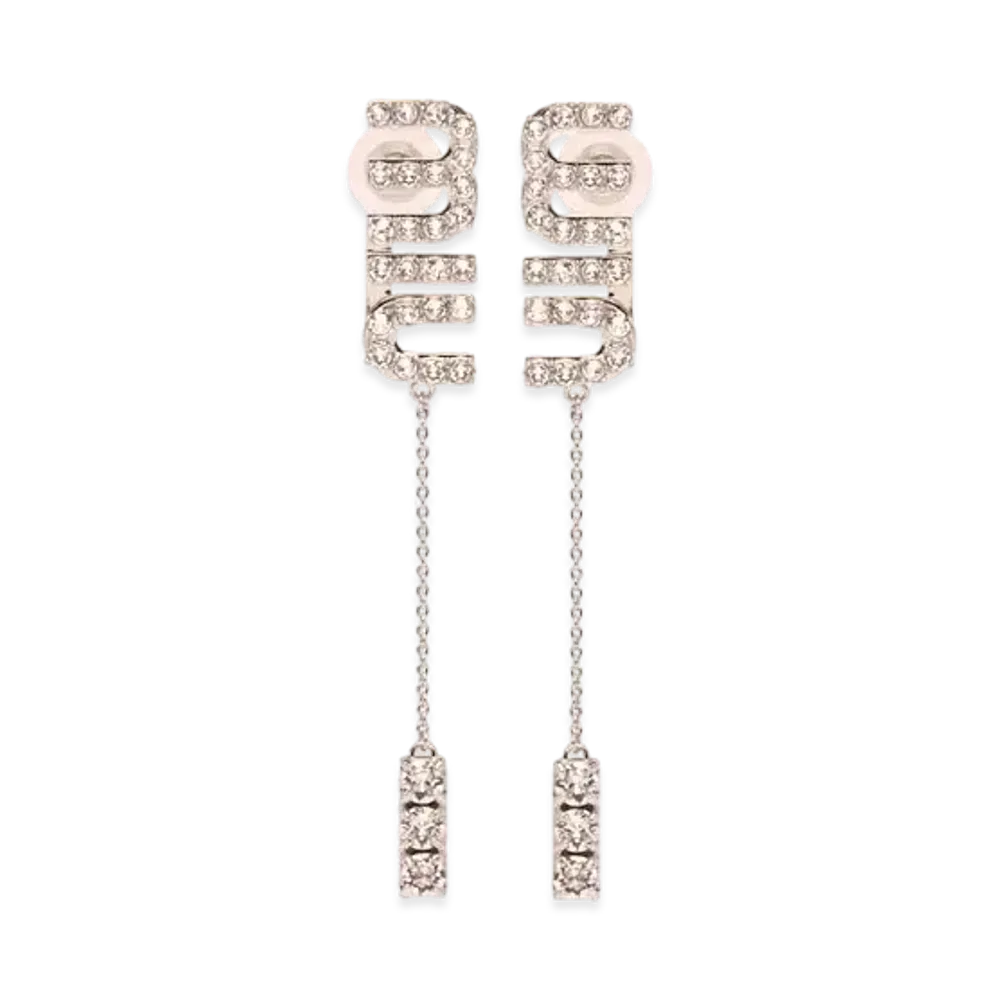 MIU MIU Crystal Charm With Piercing "Light Gray/Crystal"
