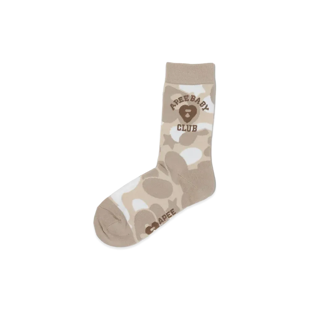A BATHING APE Women's Camo Socks #2 "Ivory"