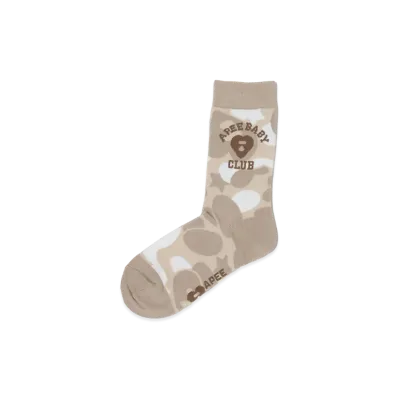 A BATHING APE Women's Camo Socks #2 "Ivory"