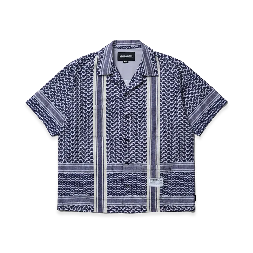 NEIGHBORHOOD Shemagh Pattern Shirt SS "Navy"