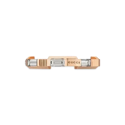GUCCI Link to Love Rectangular Step Cut Diamond Ring