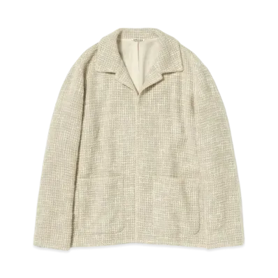 AURALEE HOMESPUN TWEED SHIRTS BLOUSON "Ivory"