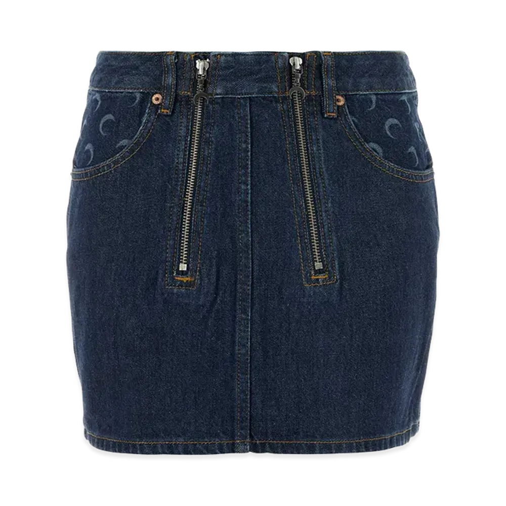 Marine Serre Women's Denim Mini Skirt "Blue"