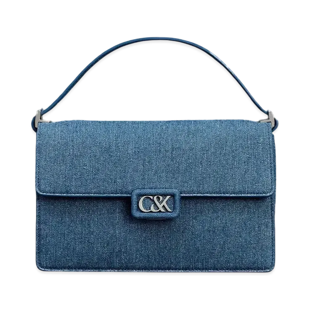 CHARLES & KEITH L'INITIAL Leather Shoulder Bag "Blue"