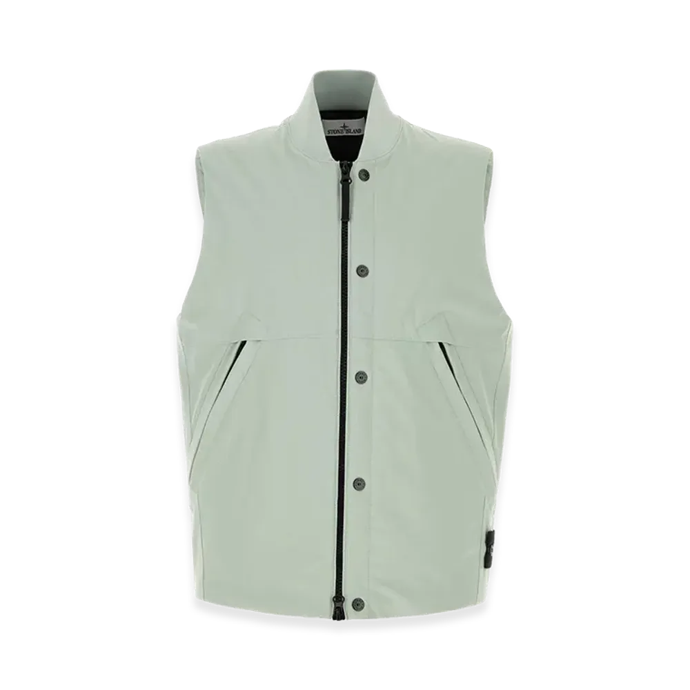 Stone Island Mint Green Stretch Polyester Sleeveless Jacket "Green"