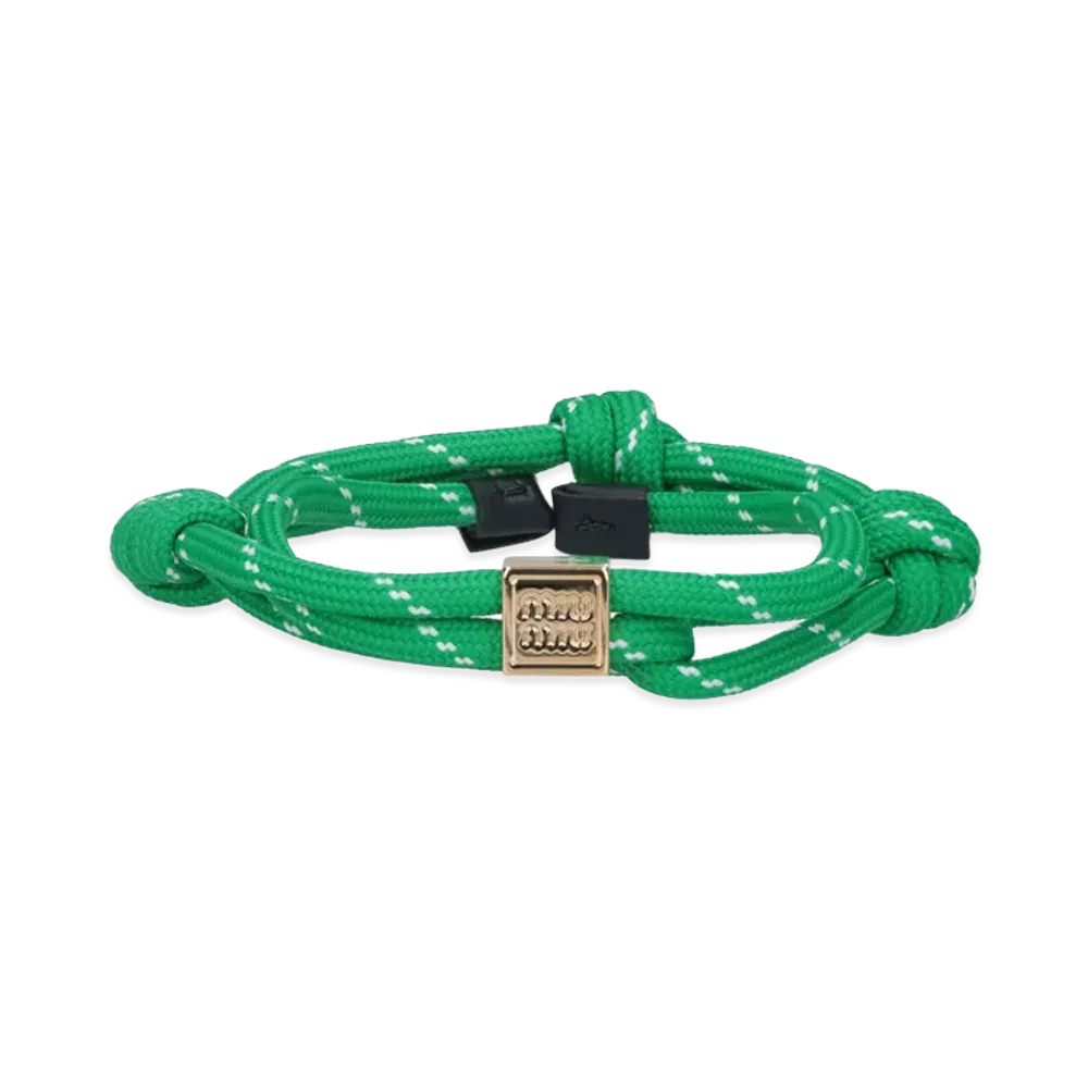 MIU MIU Women's Emerald Fabric Bracelet "Green"