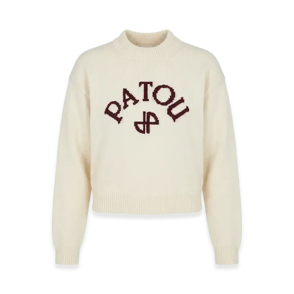 PATOU Women's Jp Monogram Intarsia Sweater "White"