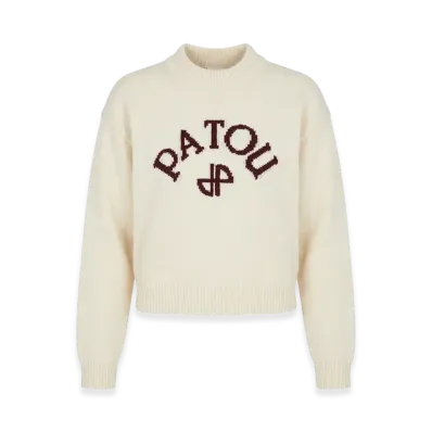 PATOU Women's Jp Monogram Intarsia Sweater "White"