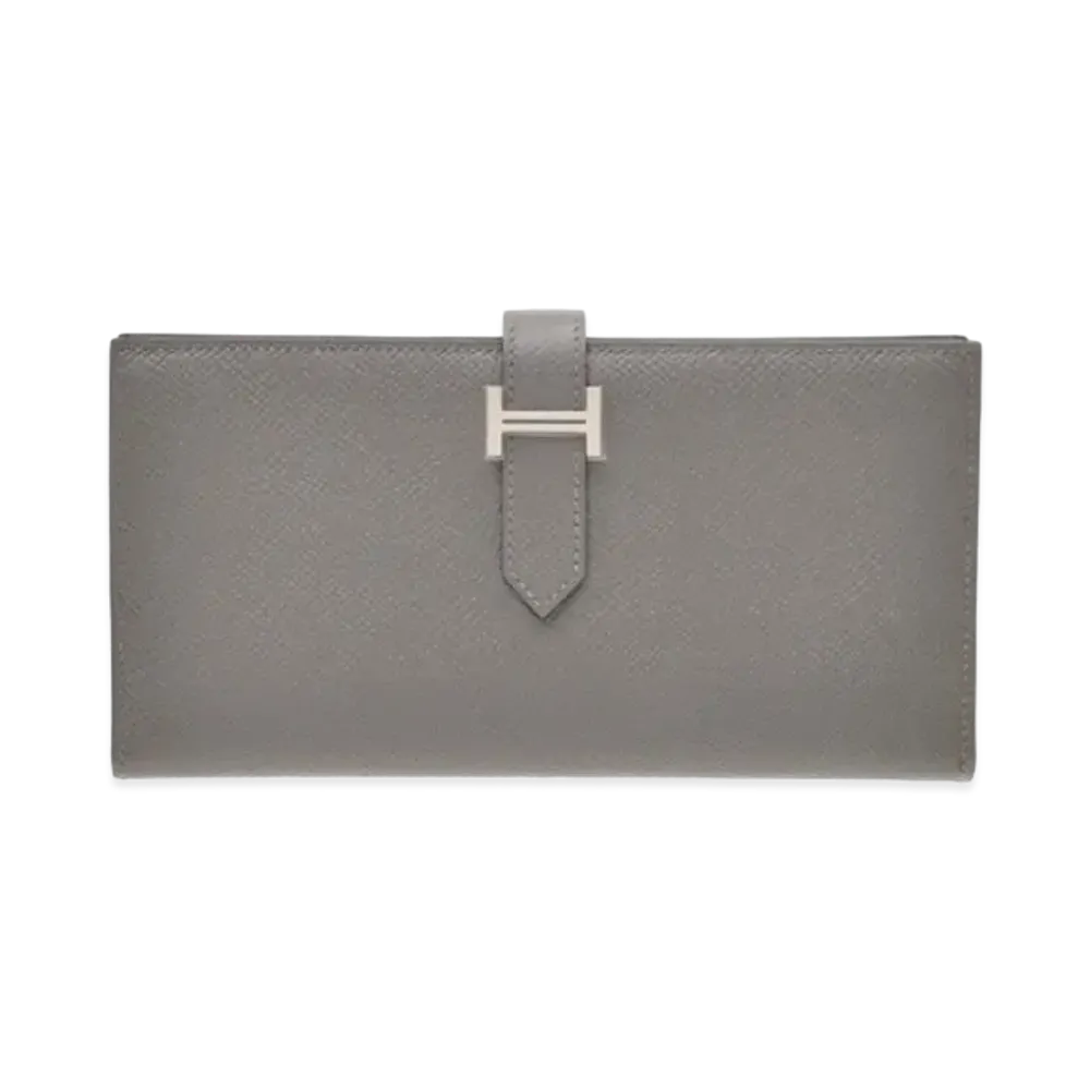 Hermes Bearn Soufflet Veau Epsom "Gris Meyer/Silver"
