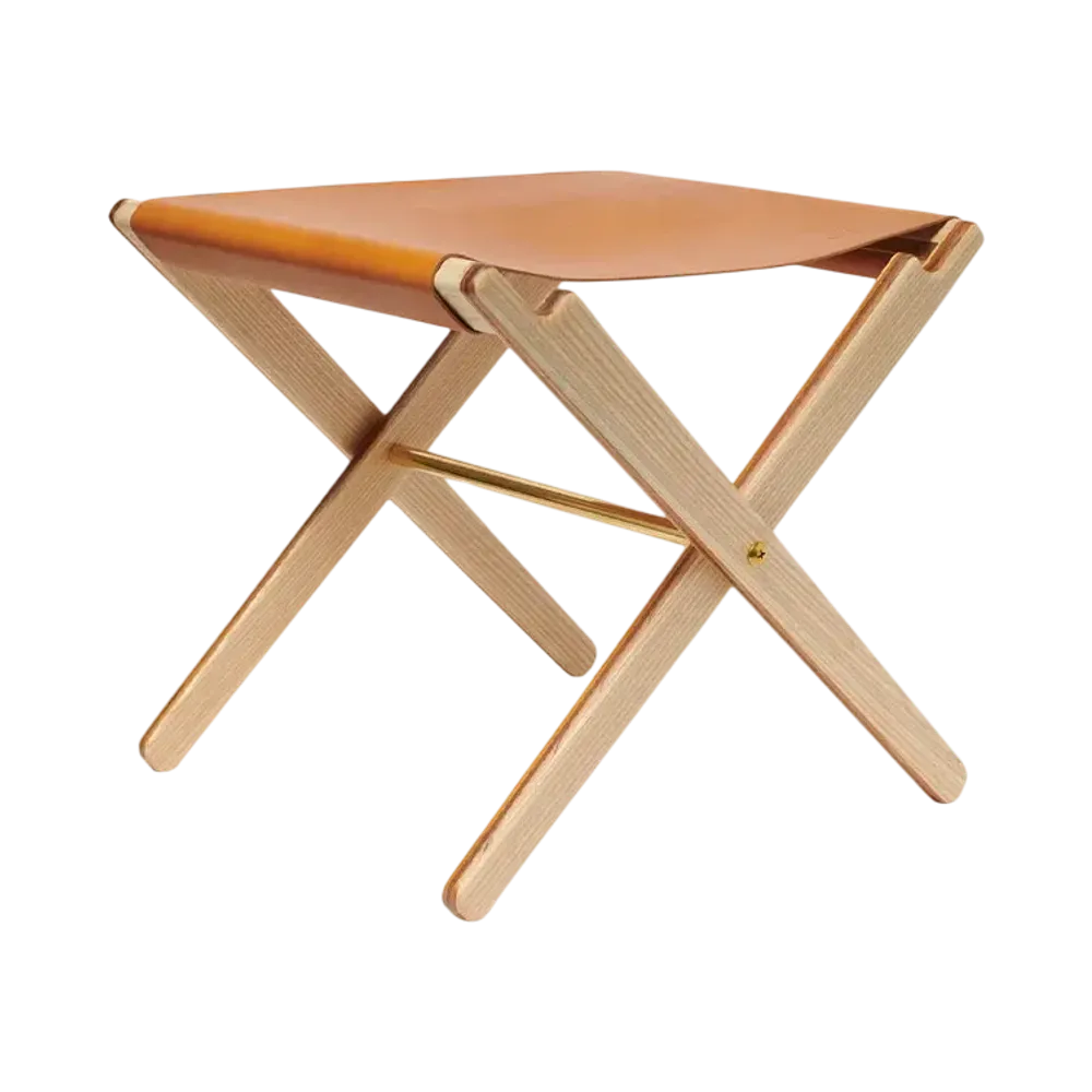 Noah Leather Folding Stool "Brown"