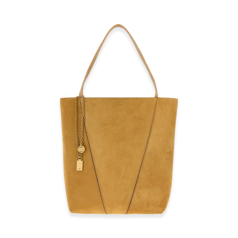 Chloe Women's Suede Chloa Spin Shopping Bag "Yellow"