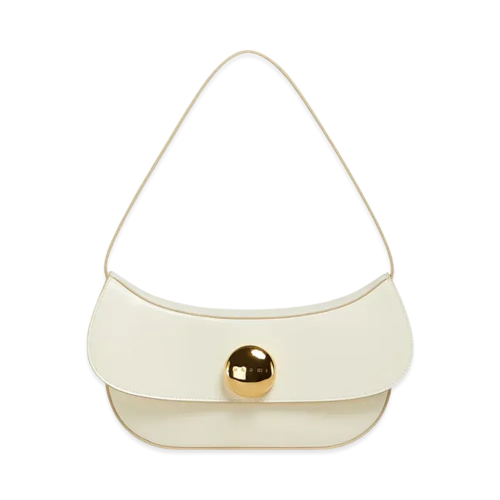 MARNI Butterfly Medium Hobo Bag in Leather "Shell"