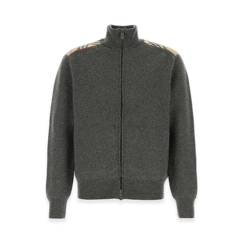 Burberry Wool Blend Cardigan "Gray/Dark Grey"