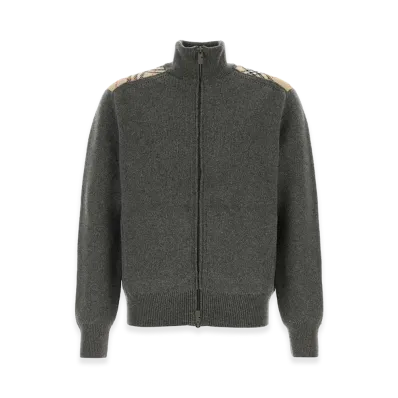 Burberry Wool Blend Cardigan "Gray/Dark Grey"