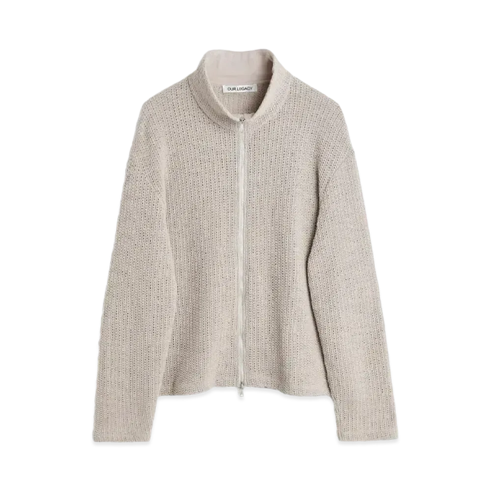 OUR LEGACY Shrunken Fullzip Polo Rope Weave "Musk Dusk"
