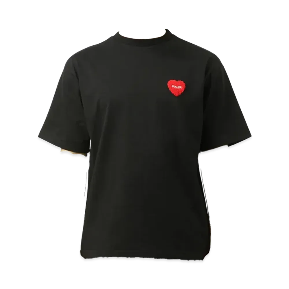 POLeR Wash Free Heart Crew Neck SS Tee "Black"
