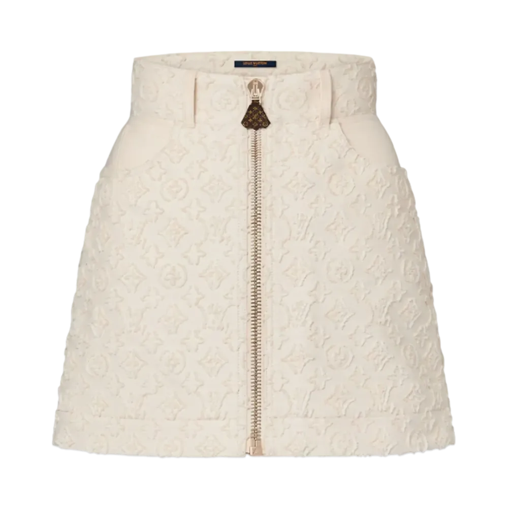 Louis Vuitton Women's Monogram Fil Coupe Mini Skirt "Ecru"
