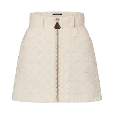 Louis Vuitton Women's Monogram Fil Coupe Mini Skirt "Ecru"