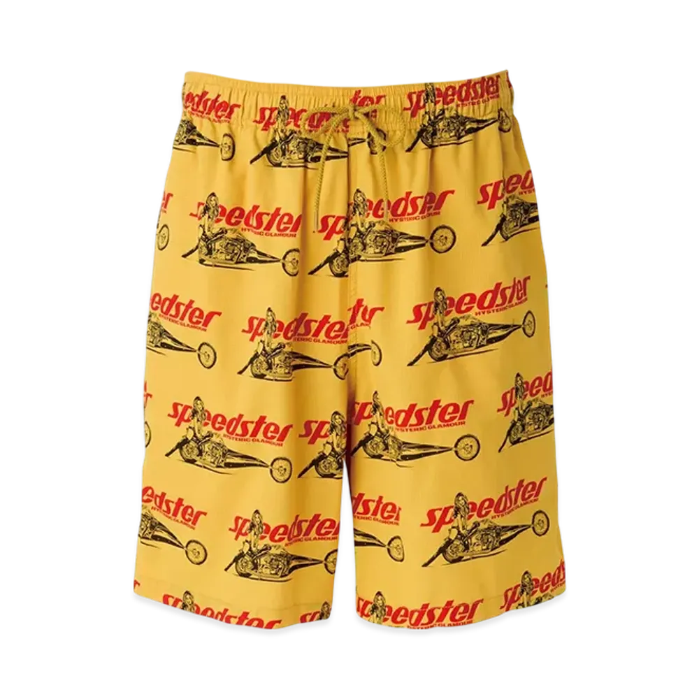 HYSTERIC GLAMOUR Speedster Remix Pattern Easy Shorts "Yellow"