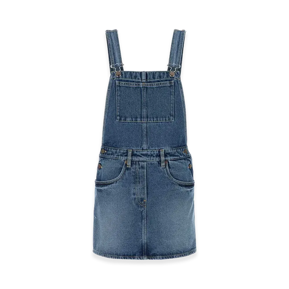PRADA Women's Denim Dungarees Dress "Blue"