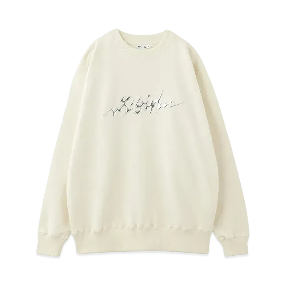 X-Girl Metallice Distortion Logo Sweat Top "White"