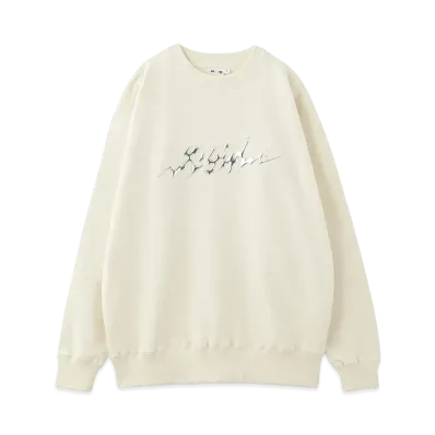 X-Girl Metallice Distortion Logo Sweat Top "White"