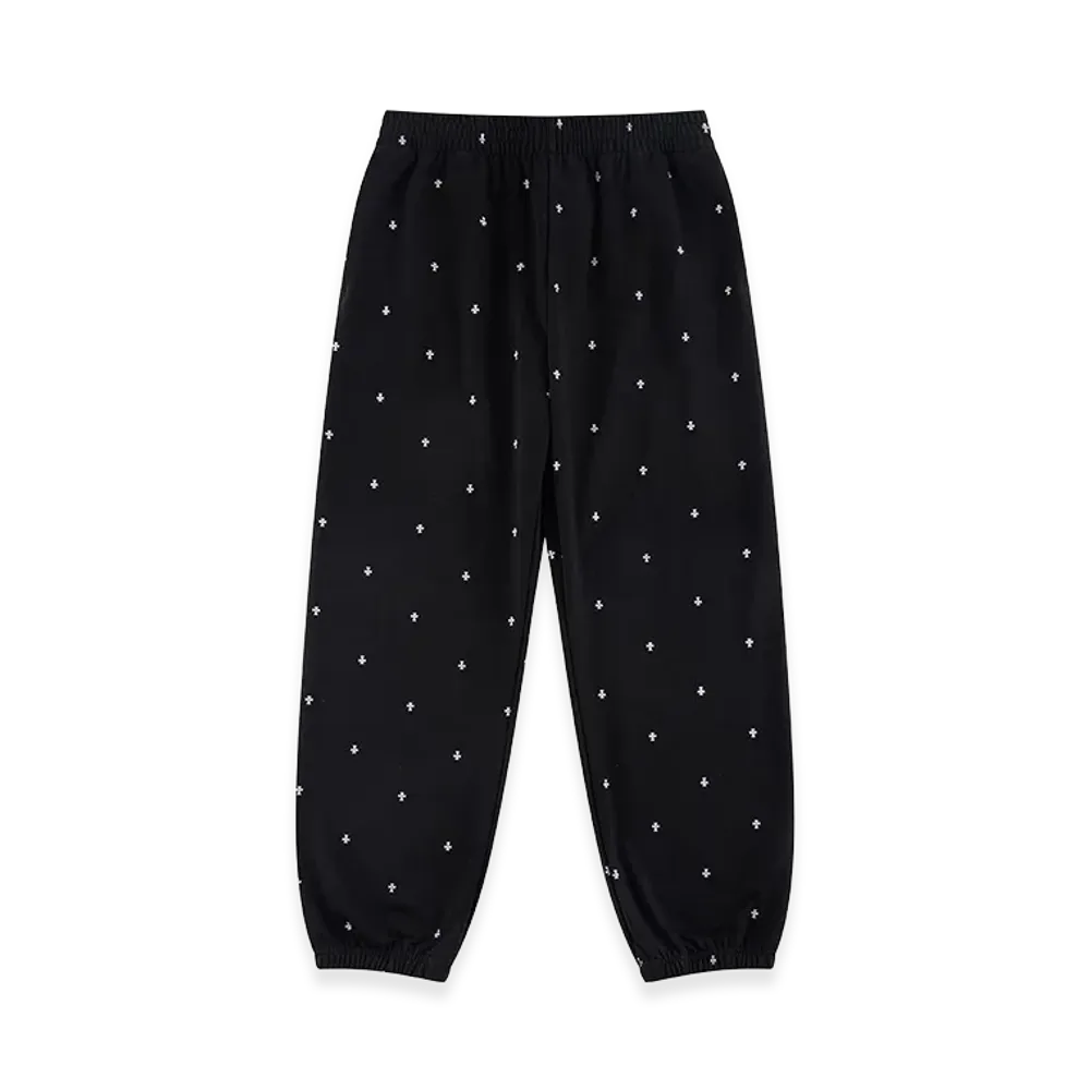 Unknown London Tiny Cross Glitter Sweat Pants "Black"