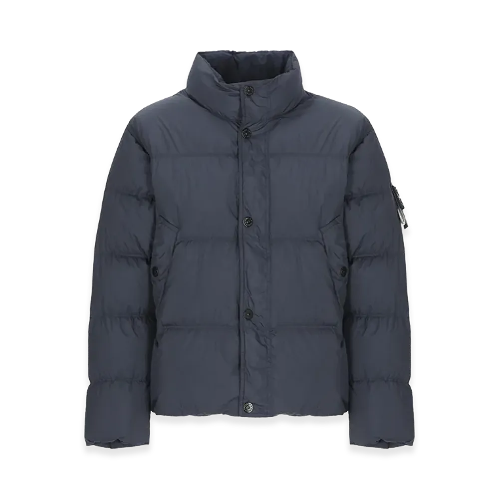 Stone Island Down Jacket In Lightweight Recycled Nylon Reps "Blue"
