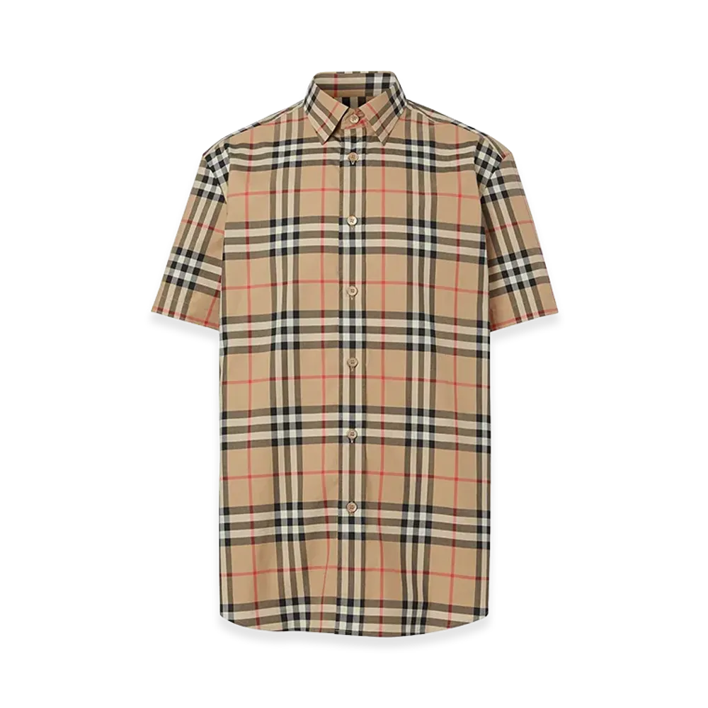 Burberry Embroidered Poplin Shirt "Checked"