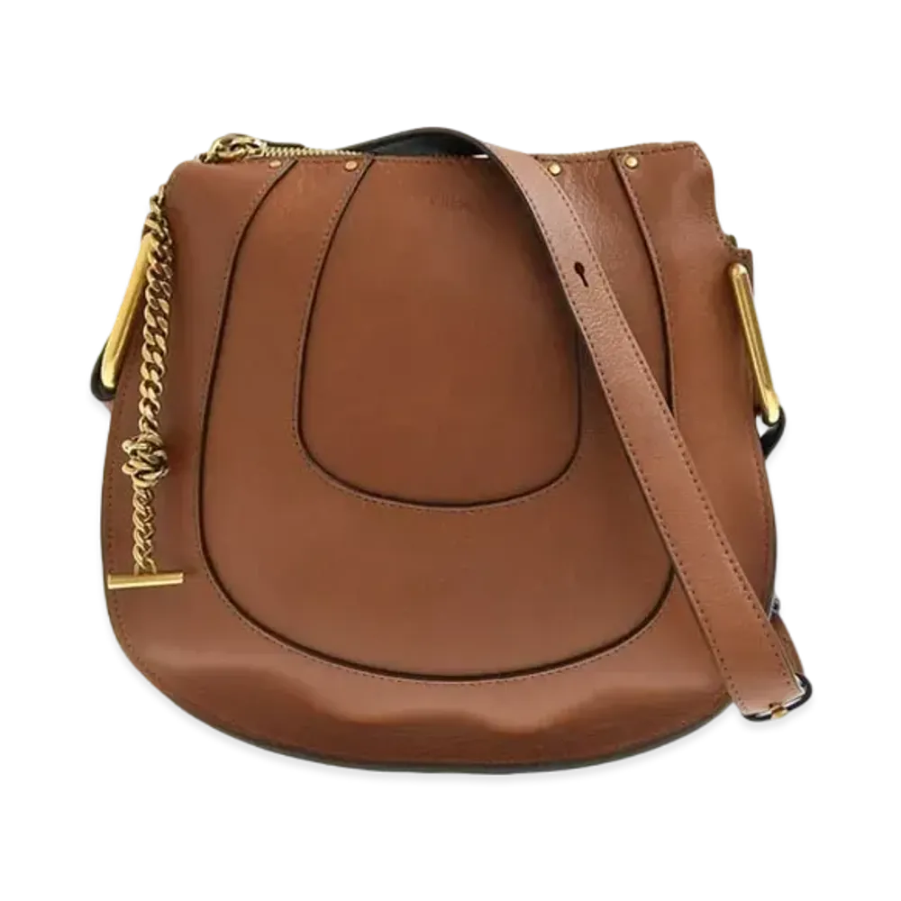Chloe HAYLEY Nano Leather Shoulder Bag "Brown"