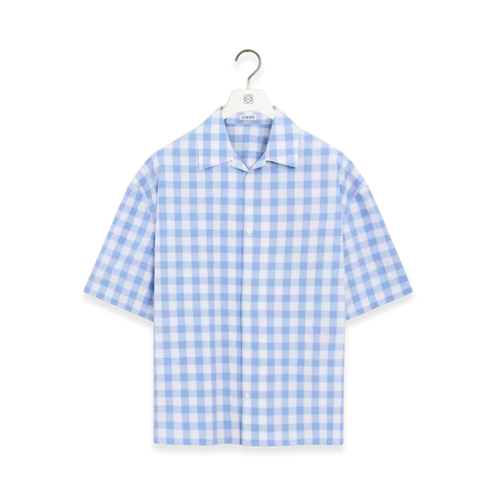 LOEWE Short-Sleeve Shirt "Blue/White"