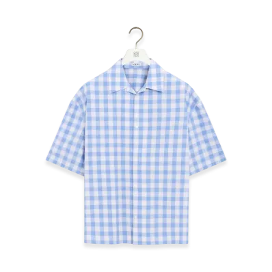 LOEWE Short-Sleeve Shirt "Blue/White"