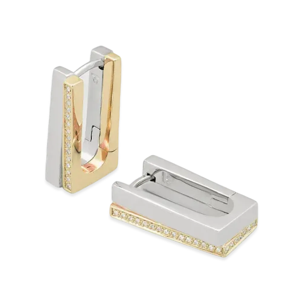TOMWOOD Step Hoops CZ "Duo"
