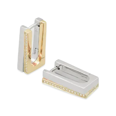 TOMWOOD Step Hoops CZ "Duo"